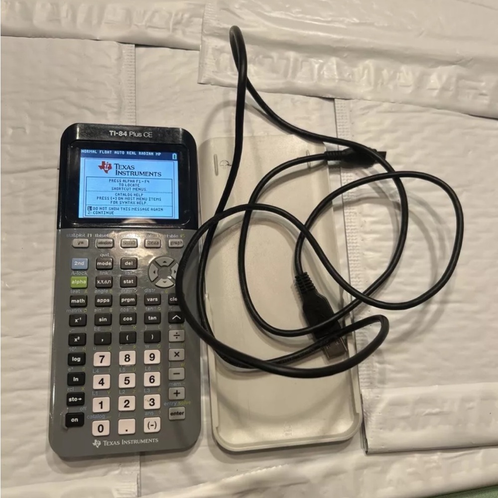 Texas Instruments TI-84 Plus CE Gray Graphing Calculator Tested W Case Cable